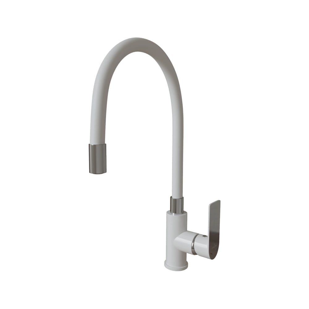 Изображение товара Смеситель для кухни MIXLINE City white с гибким изливом и керамическим картриджем