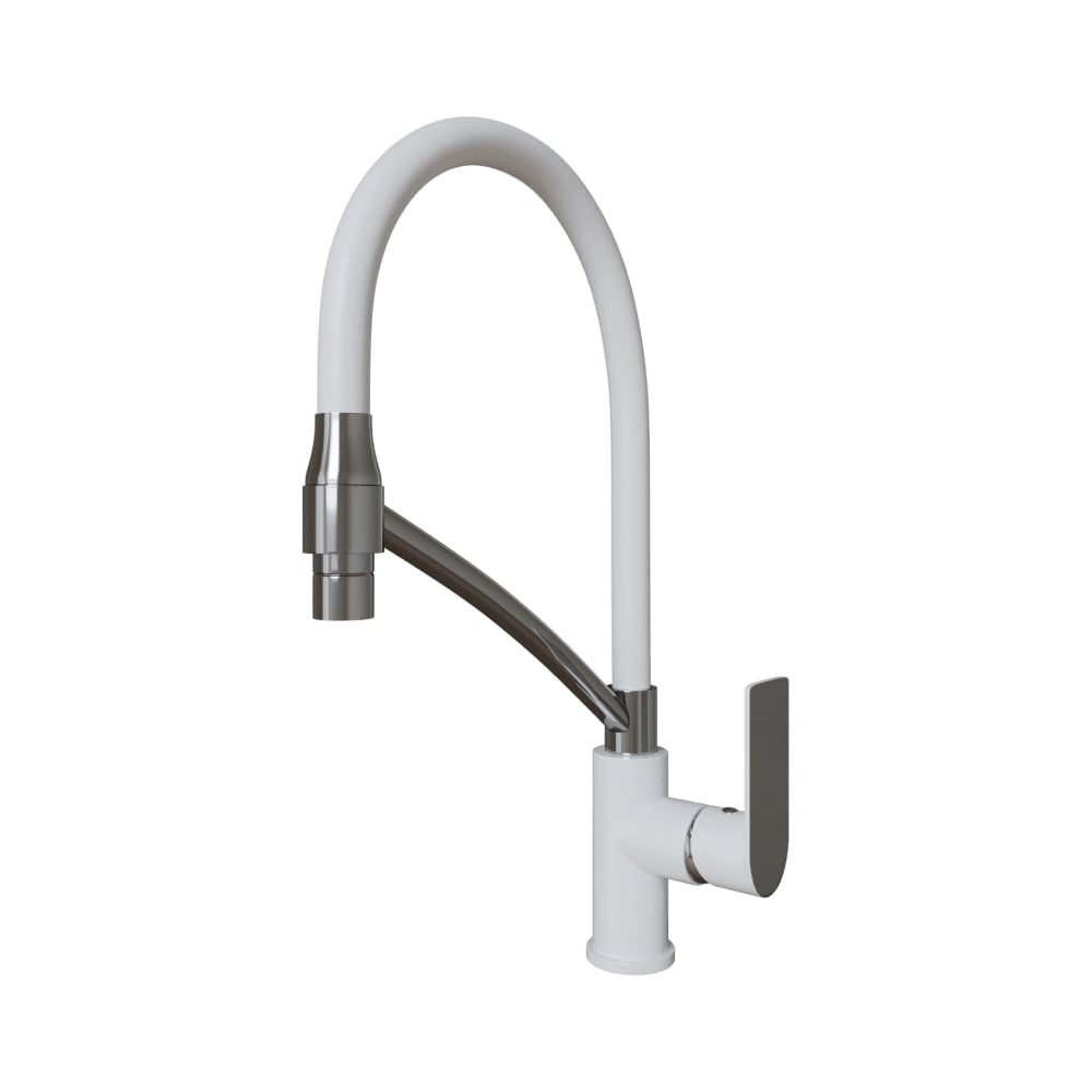 Изображение товара Смеситель для кухни MIXLINE "City white" картридж 35 мм, гибкий излив, боковая ручка ml33-108 553223