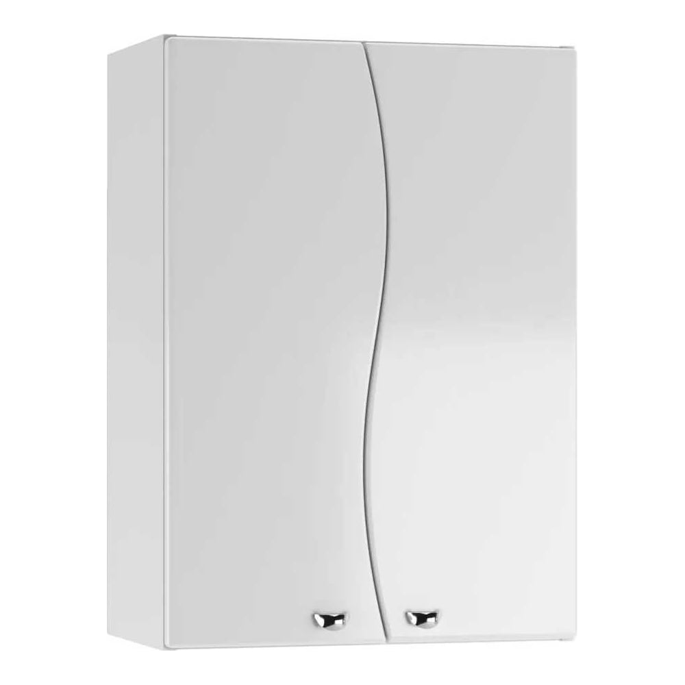 Изображение товара Навесной шкаф Айсберг Волна 02-50 с 2 полками современный белый глянец