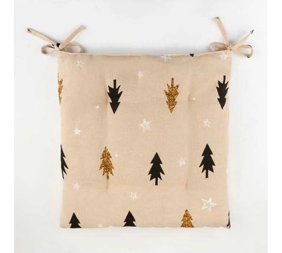 Изображение товара Сидушка на стул Доляна Christmas mood 42x42x7 см, 100% хлопок, рогожка 164 г/м2 4980244