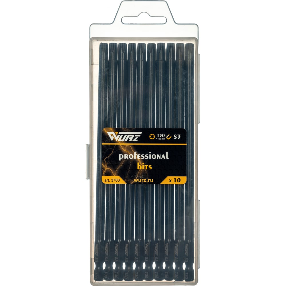 Изображение товара Биты T30 длиной 150 мм WURZ 3760 10 шт для шуруповерта