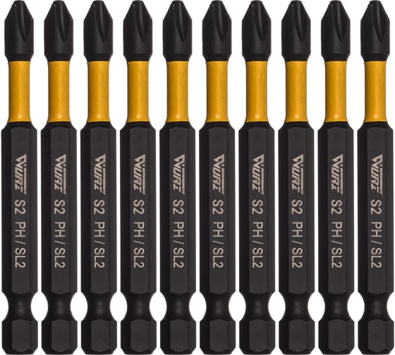Изображение товара Бита для электромонтажа PH/SL2, 70 мм, S2 10 шт WURZ 3601