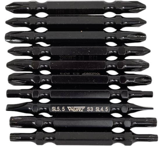 Изображение товара Набор двусторонних бит 65 мм, S3, 10 шт WURZ 4202