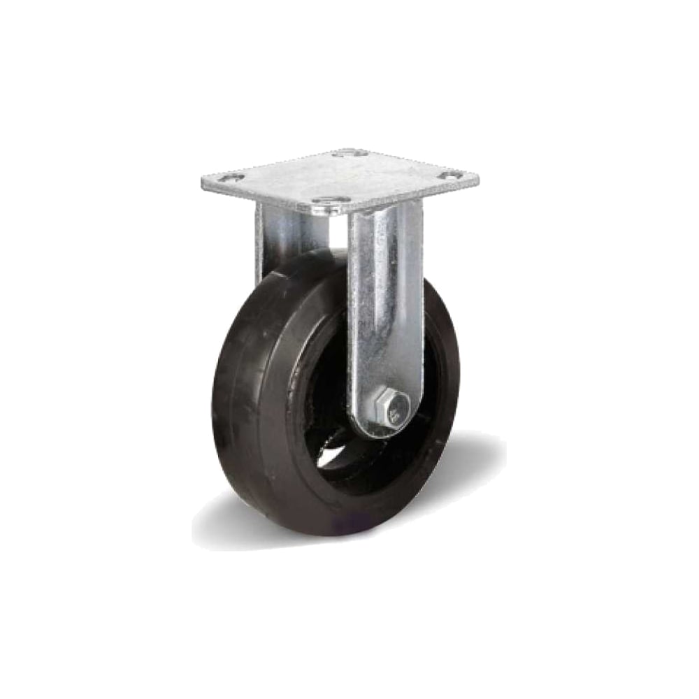 Большегрузное обрезиненное неповоротное колесо MFK-TORG сковорода 20 см на подставке чугун дерево круглая черная authentic