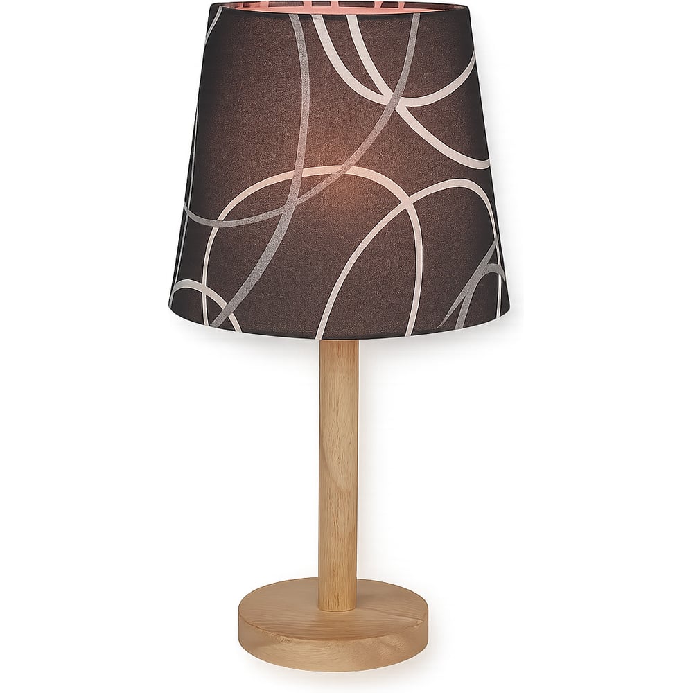 Изображение товара Настольный декоративный светильник Фарлайт home style E27 60W деревянный с тканевым плафоном