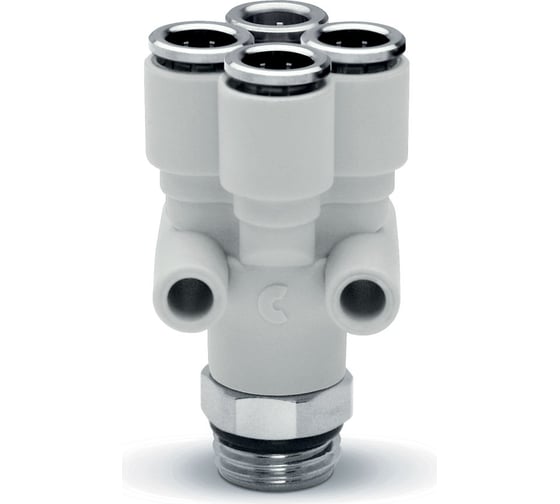 Изображение товара Фитинг технополимер с цанговым зажимом и уплотнительным кольцом 7572 6-1/8 Camozzi 54-7572-0656