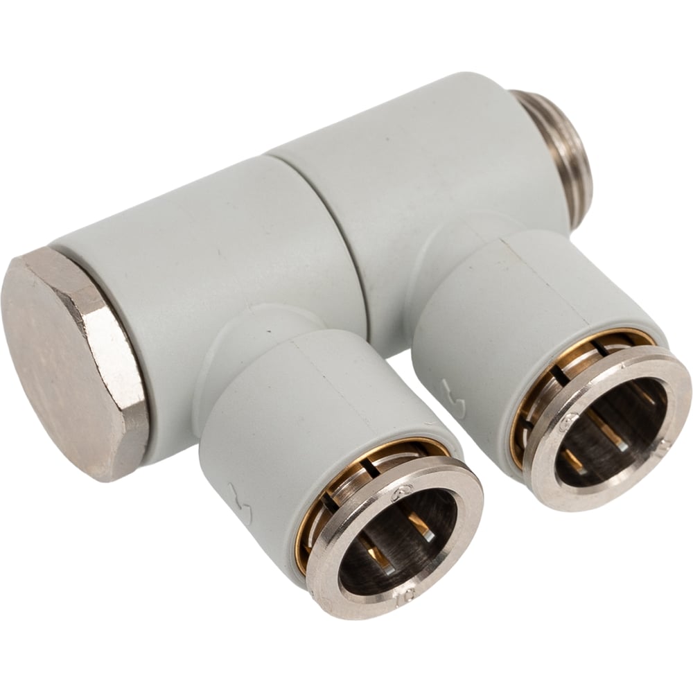 Изображение товара Фитинг технополимер с цанговым зажимом 1/4 10 мм Camozzi 7612 02-10-1/4