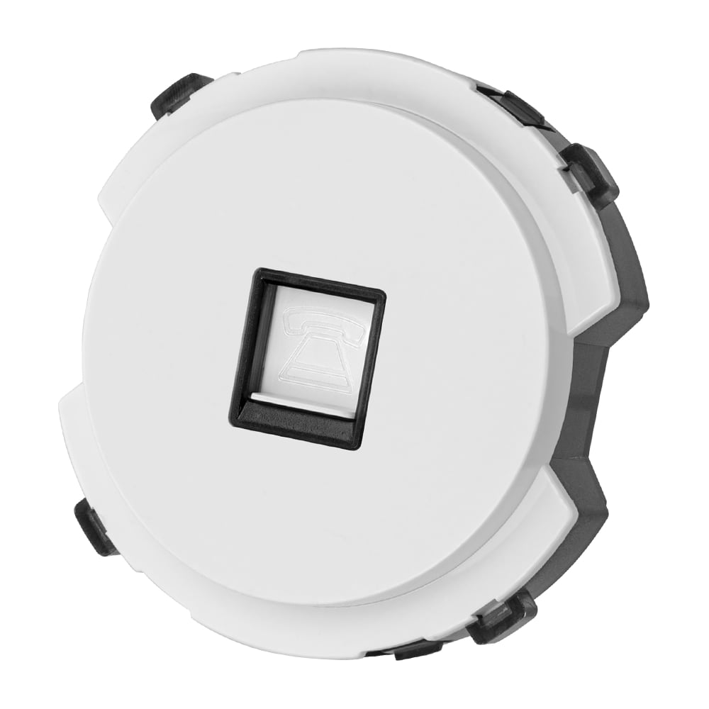 Изображение товара Телефонная розетка TDM ELECTRIC серия Байкал RJ11 белая встраиваемая