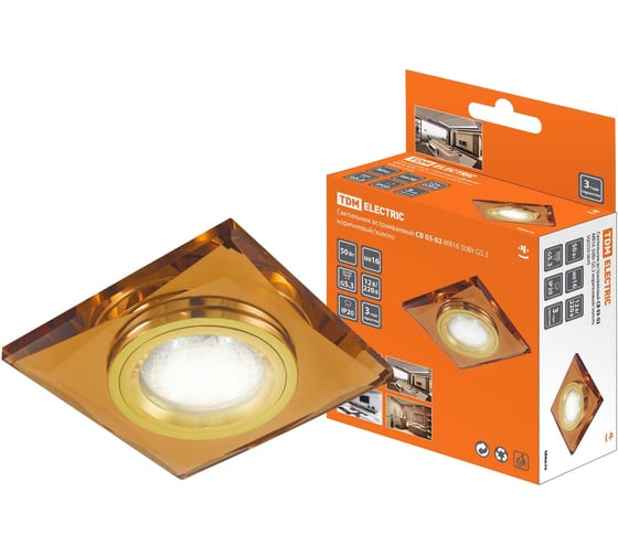 Изображение товара Встраиваемый светильник 50Вт G5.3 коричневый/золото TDM ELECTRIC SQ0359-0045