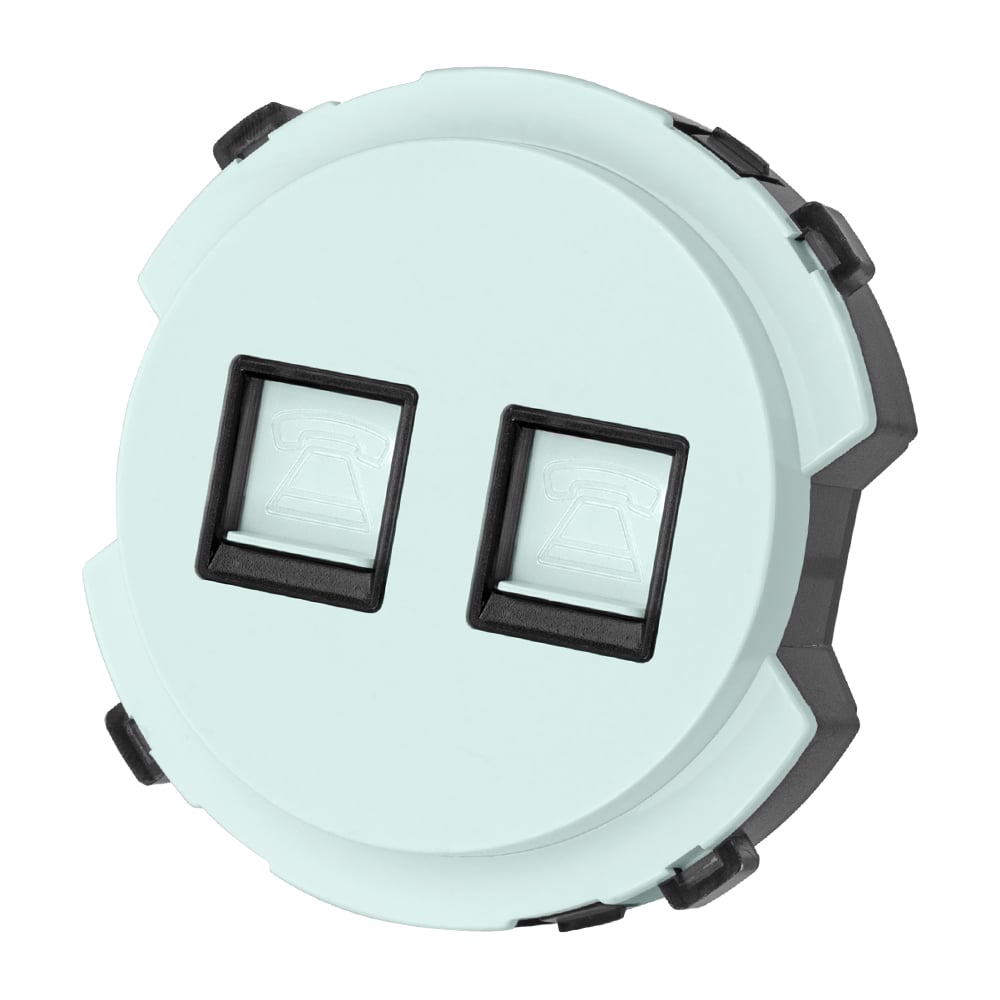 Изображение товара Двойная телефонная розетка TDM ELECTRIC Байкал RJ11 фисташковая