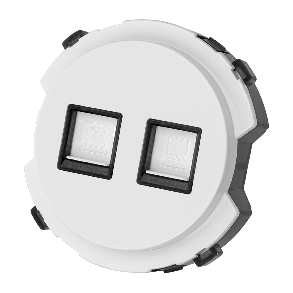 Изображение товара Розетка TDM ELECTRIC телефонная rj11 и компьютерная rj45 белая SQ1819-0017