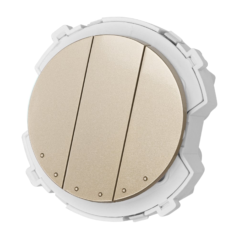 Изображение товара 3-клавишный выключатель TDM ELECTRIC 16А 250В серия Байкал шампань