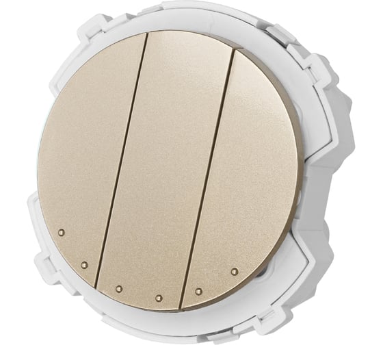 Изображение товара 3-клавишный выключатель TDM ELECTRIC 16а, 250в шампань, "байкал" SQ1819-0535