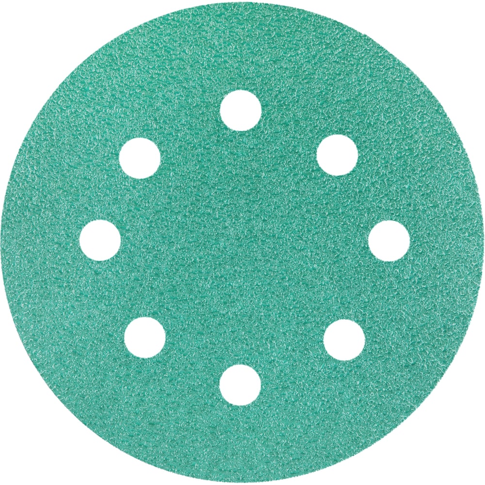 Изображение товара Круг шлифовальный на пленке GREEN 125 мм, 8 отверстий, R400, 10 шт Deerfos