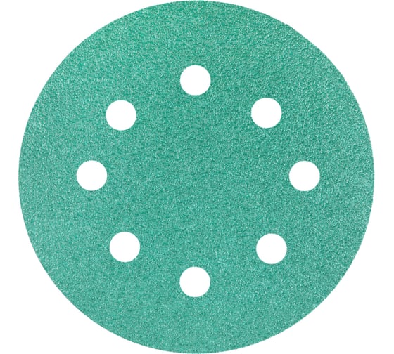 Изображение товара Круг шлифовальный на пленке GREEN 125 мм, 8 отв., Р400, 10 шт Deerfos 4673751373561