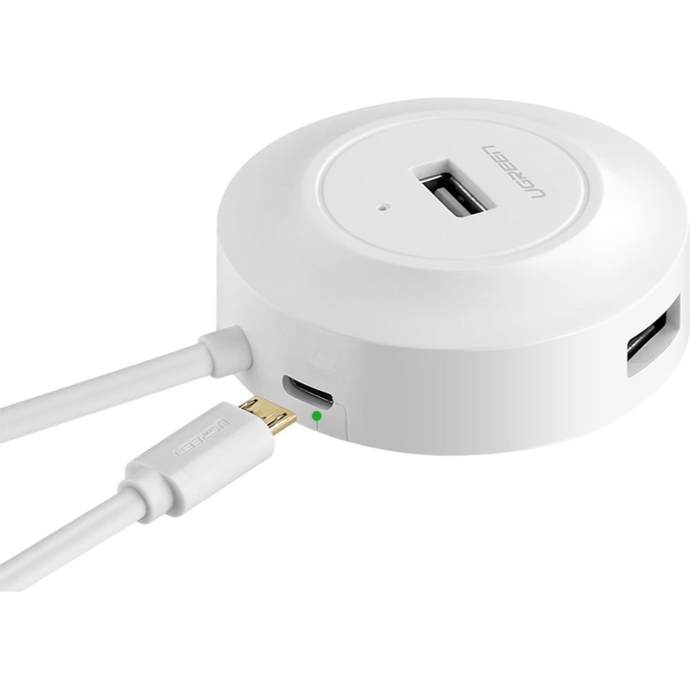 Изображение товара USB концентратор (хаб) Ugreen USB 2.0 Hub 4 Ports, длина 1м, цвет белый 20270 Изображение товара USB концентратор (хаб) Ugreen USB 2.0 Hub 4 Ports, длина 1м, цвет белый 20270