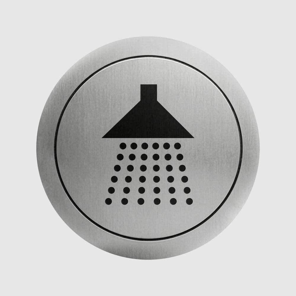 Изображение товара Табличка "Душевая зона" нержавеющая сталь матовый цвет Nofer 16725.2.S