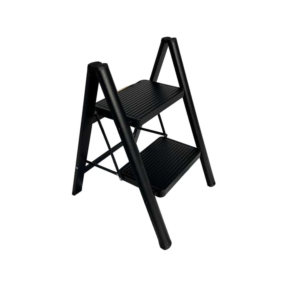 Изображение товара Стремянка стальная АЛЮБЭСТ 2 ступени черная компактная для дома и работы