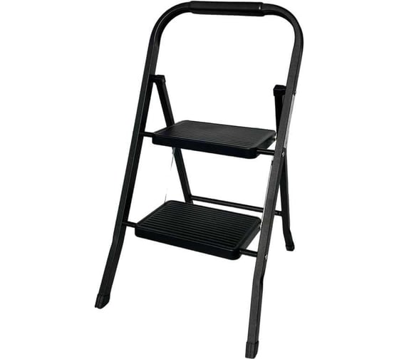 Изображение товара Стремянка стальная АЛЮБЭСТ (черный цвет), 2 ступени, 46 см DLS102B
