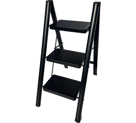 Изображение товара Стальная стремянка АЛЮБЭСТ, (черный цвет), 3 ступени, 68 см DLS403B