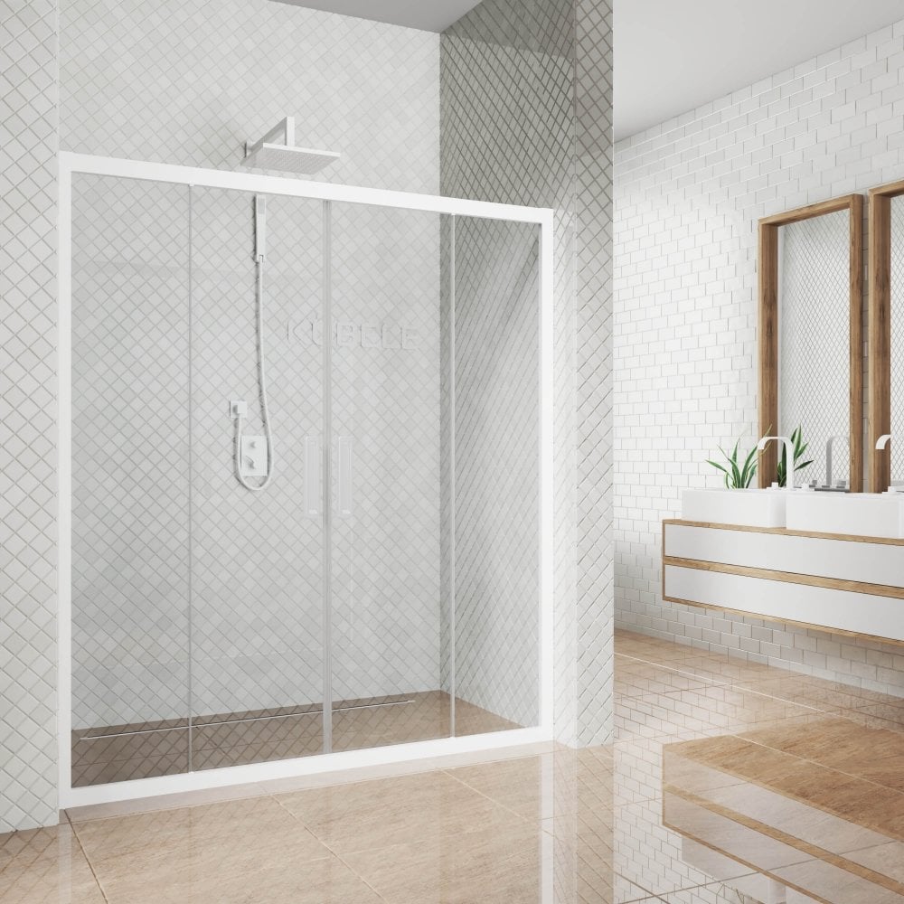 Изображение товара Дверь в душевую нишу GuteWetter gwmpkb019d4 145x200 см стекло закаленное белый профиль