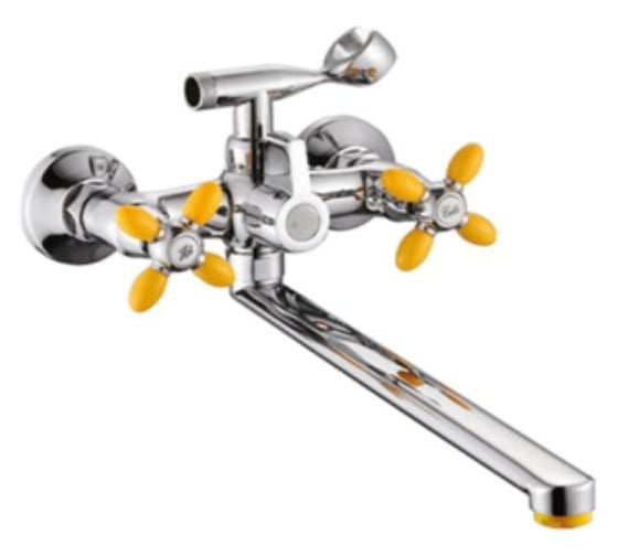 Изображение товара Универсальный смеситель Potato с плоским изливом и поворотным переключателем для душа P2771-10