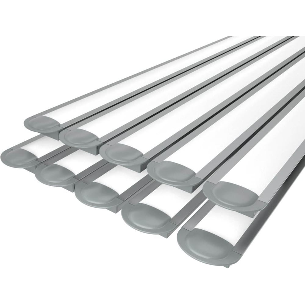 Изображение товара LEDCRAFT LC-LPV0722M16-1x10Silver профиль алюминиевый врезной 1 м, комплект 10 шт