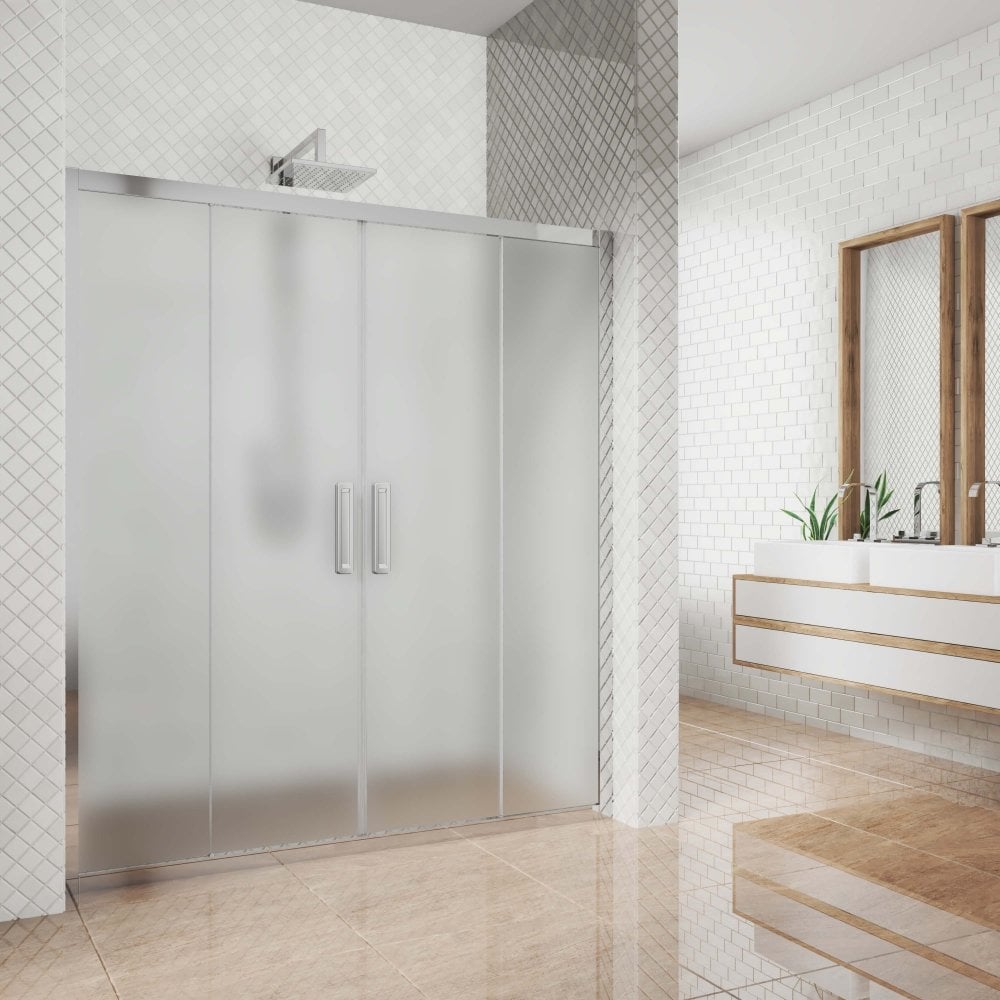 Изображение товара Дверь в душевую нишу GuteWetter 190x200 см с матовым стеклом и алюминиевым профилем