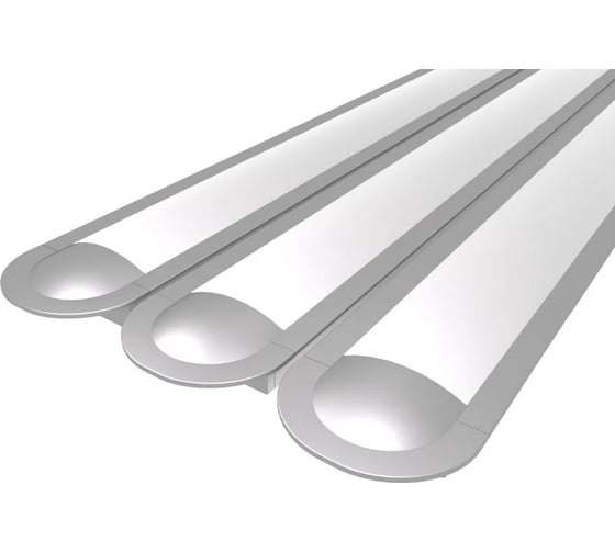 Изображение товара Комплект LEDCRAFT LC-LPV0722M16-1x3Silver из 3 шт серебро (1м профиль+1м рассеиватель+2 заглушки) 1611070406