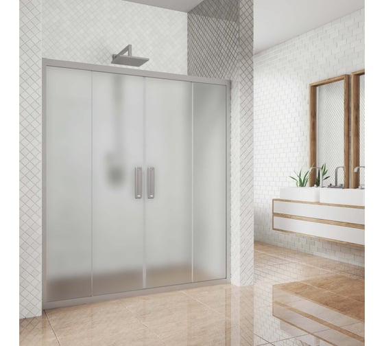 Изображение товара Дверь в душевую нишу GuteWetter gwmpkb019d4 230x200 см, профиль хром матовый, стекло матовое закаленное 6 мм 4698031925384