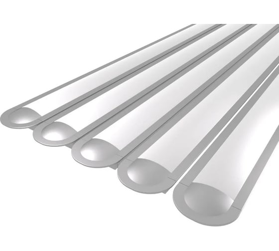 Изображение товара Комплект LEDCRAFT LC-LPV0722M16-1x5Silver из 5 шт серебро (1м профиль+1м рассеиватель+2 заглушки) 1611070412