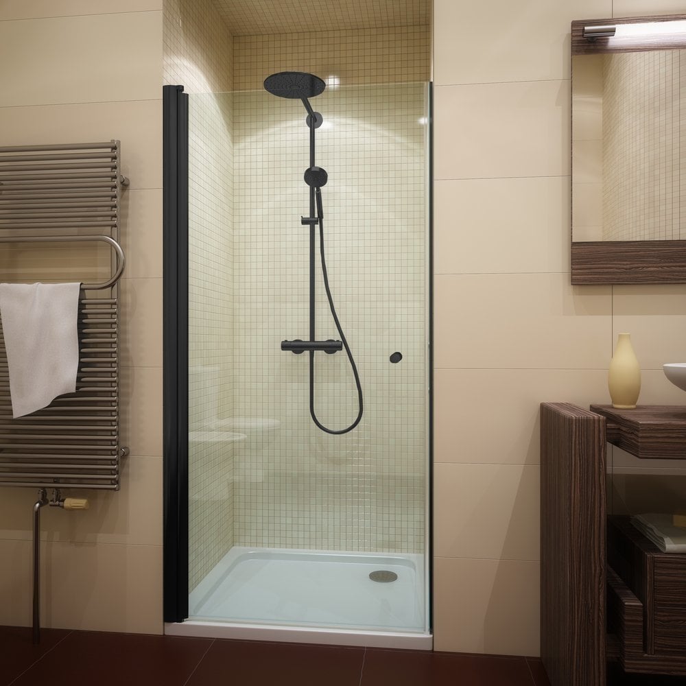 Изображение товара Дверь в душевую нишу GuteWetter gwmpkb020d601 черный профиль 55x200 см