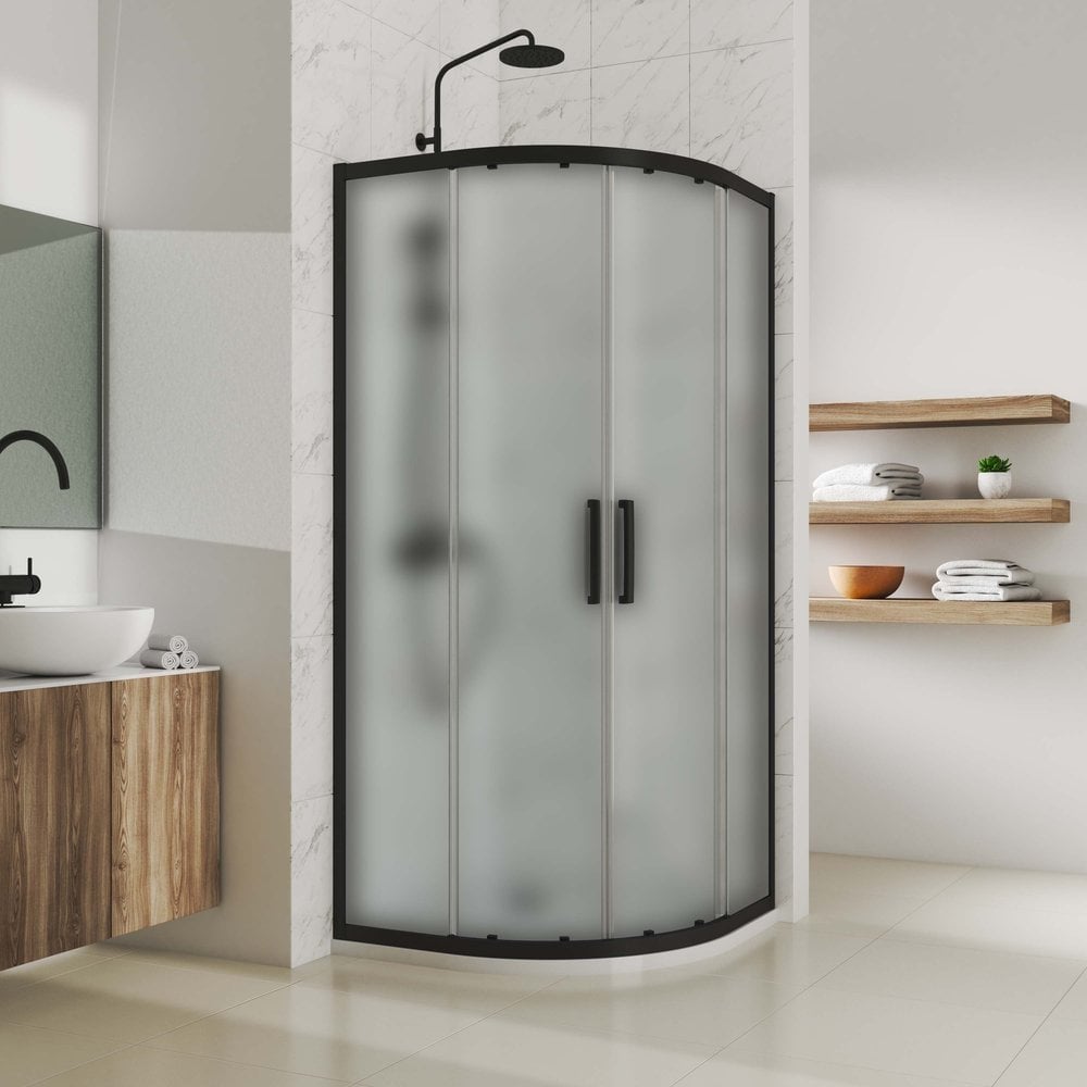 Изображение товара Душевой уголок GuteWetter gwmpkb018r 130x130 см черный матовый стекло 6 мм