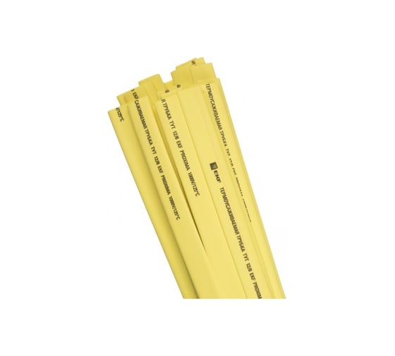 Изображение товара Термоусаживаемая трубка EKF ТУТ, 12/6, желтая, в отрезках по 1м, 50 шт PROxima tut-12-y-1m