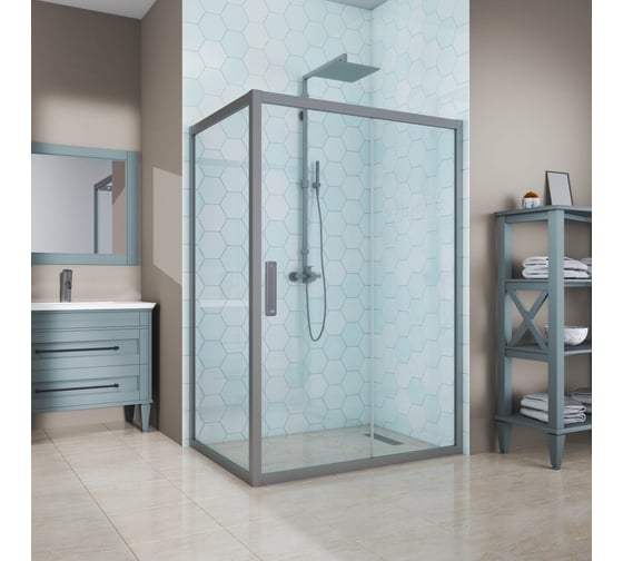 Изображение товара Душевой уголок GuteWetter gwmpkb019r 105x120x200 см, профиль хром матовый, стекло бесцветное закаленное 6 мм 4698031931484