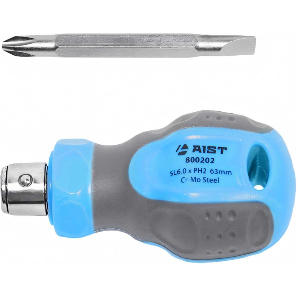 Комбинированная отвертка AIST SL6 PH2 двухсторонняя короткая 800202 00-00003391
