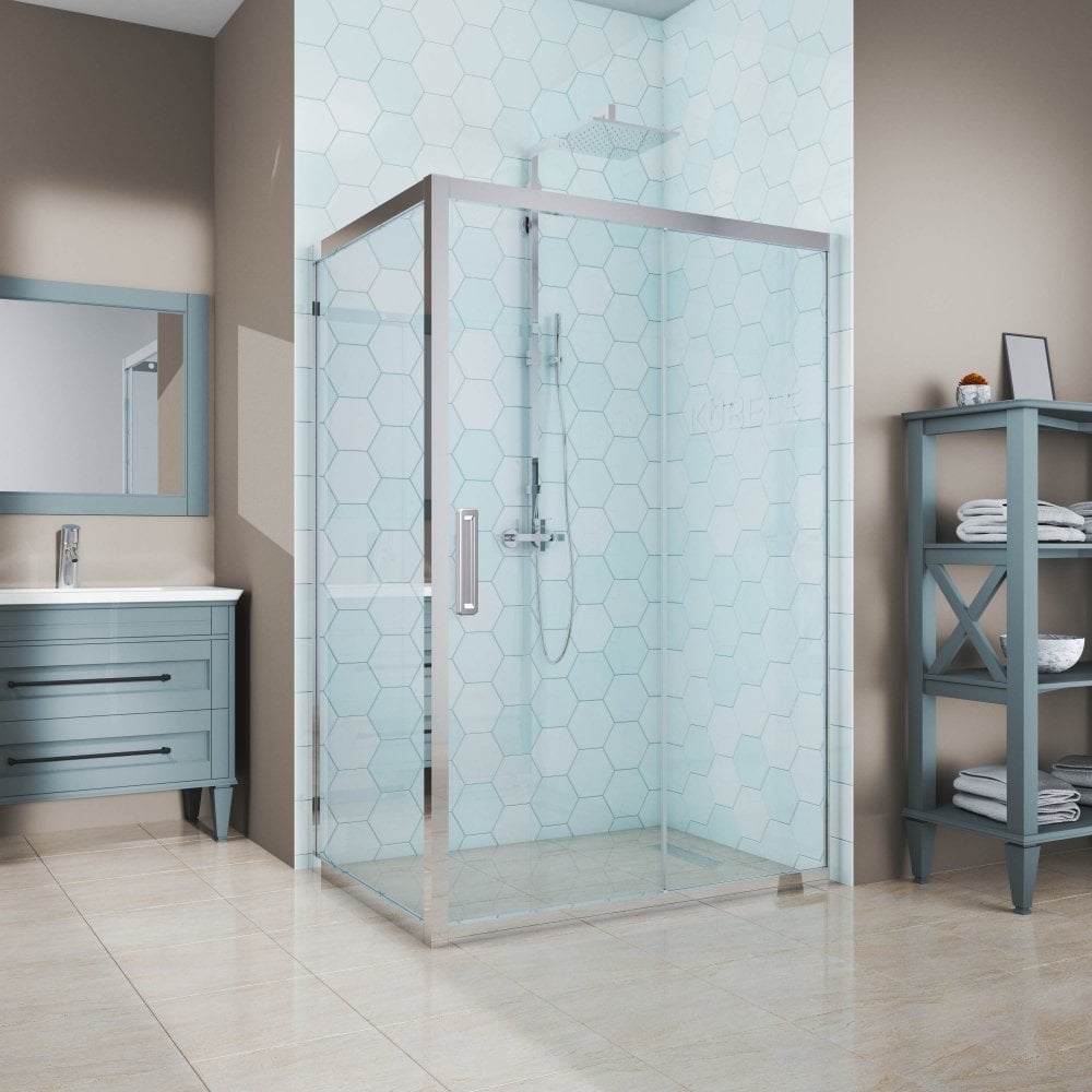 Изображение товара Душевой уголок GuteWetter 105x90x200 см с хромированным профилем и бесцветным стеклом