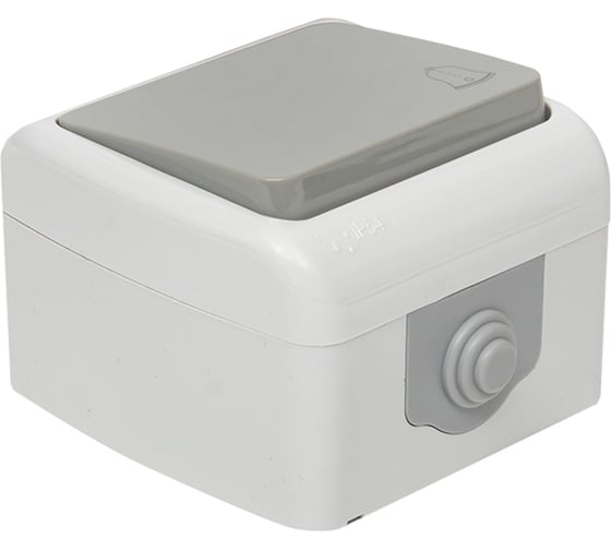 Изображение товара Кнопка звонка EKF Мурманск, 1-клавишная, 10А, IP54, серая EFZ10-026-30-54