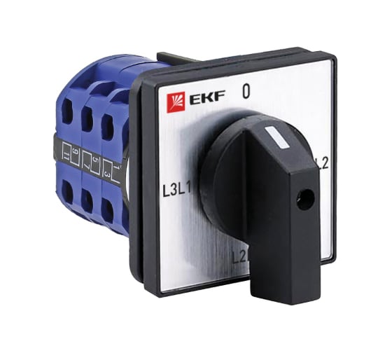 Изображение товара Переключатель кулачковый EKF ПК-1-73 10А 3P для вольтметра линейное напряжение PROxima pk-1-73-10