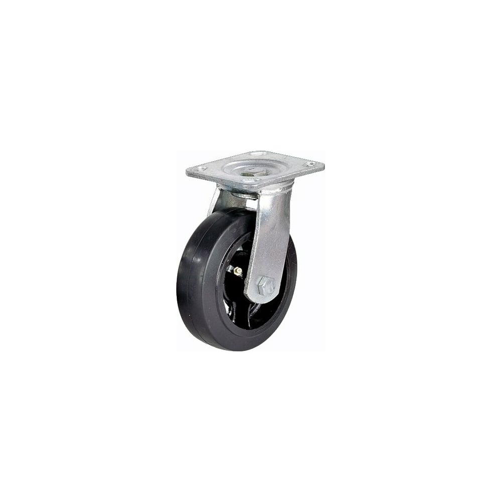 Большегрузное обрезиненное поворотное колесо MFK-TORG сковорода 20 см на подставке чугун дерево круглая черная authentic