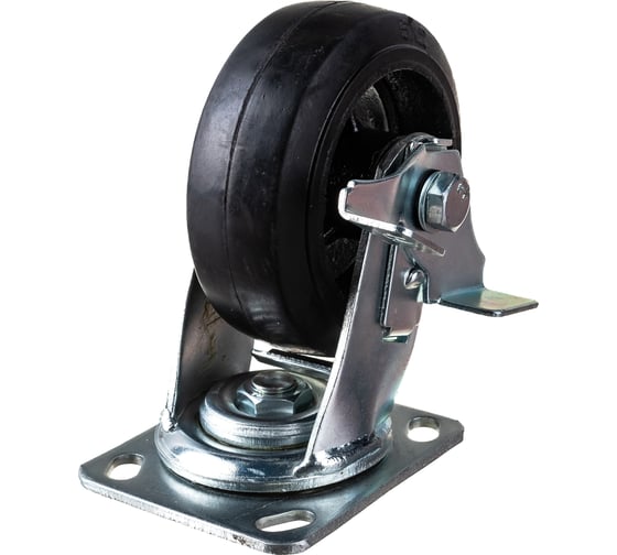 Изображение товара Колесо большегрузное обрезиненное поворотное с тормозом SCDB55 125 мм MFK-TORG 1084125
