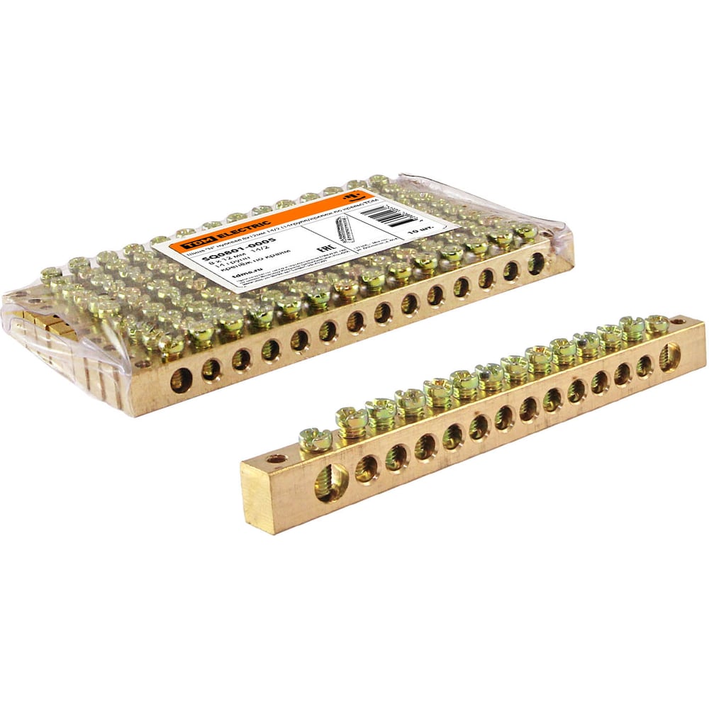 Изображение товара Шина нулевая TDM ELECTRIC N 8x12мм 14/2 14 групп SQ0801-0005