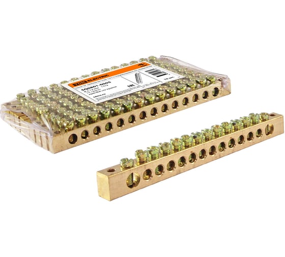 Изображение товара Шина TDM ELECTRIC N нулевая 8x12мм 14/2 14 групп/крепеж по краям SQ0801-0005