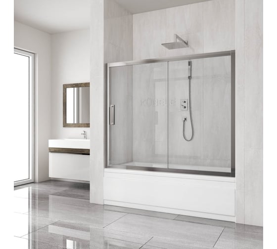 Изображение товара Шторка на ванну GuteWetter gwmpkb019p2 150x150 см, профиль хром блестящий, стекло бесцветное закаленное 6 мм 4698031943418