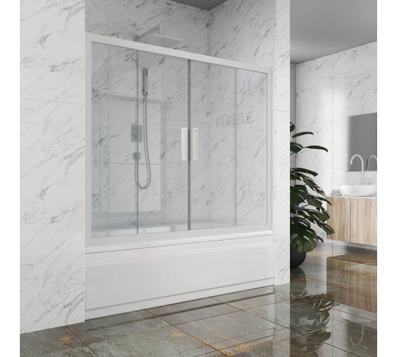 Изображение товара Шторка на ванну GuteWetter gwmpkb019p4 275x150 см, профиль белый матовый, стекло бесцветное закаленное 6 мм 4698031666379