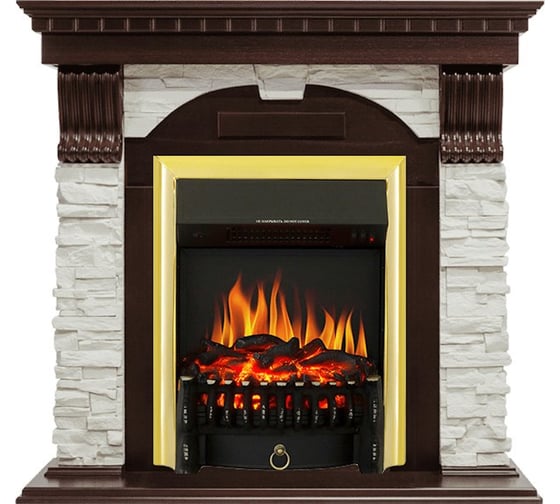 Изображение товара Каминокомплект Royal Flame Dublin арочный сланец белый (темный дуб) портал и очаг fobos fx brass 64948577
