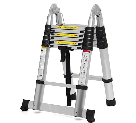 Изображение товара Двухсторонняя алюминиевая телескопическая лестница Алюмет 2х7 ступеней  Серия DTLH 2.2
