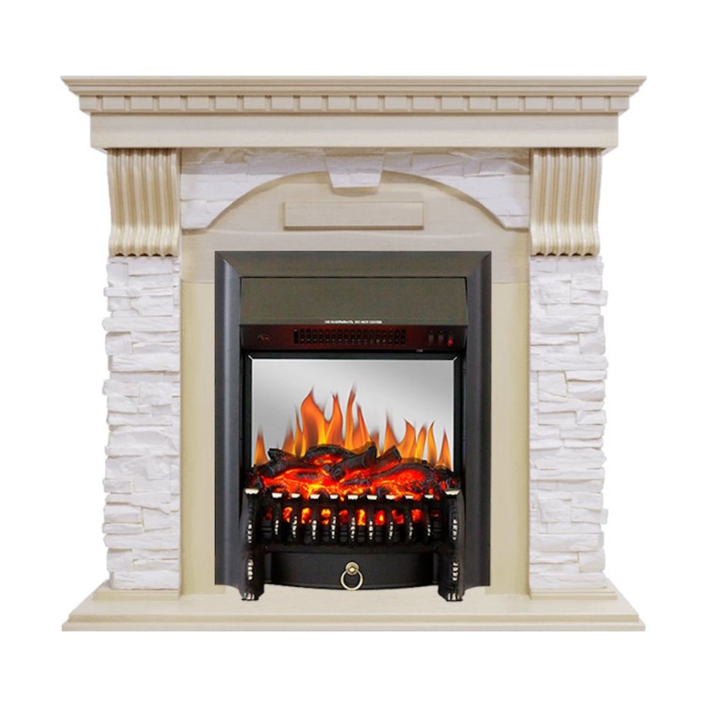 Изображение товара Каминокомплект Royal Flame Dublin арочный сланец крем с эффектом живого огня