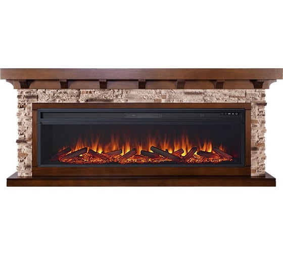 Изображение товара Каминокомплект Royal Flame Сhalet сланец (темный дуб) портал и очаг vision 60 log led 64948824