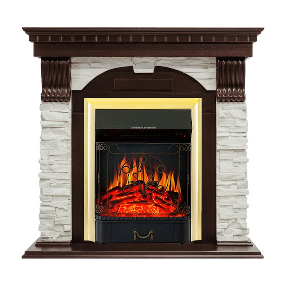 Изображение товара Каминокомплект Royal Flame Dublin арочный сланец белый или темный дуб с эффектом живого огня